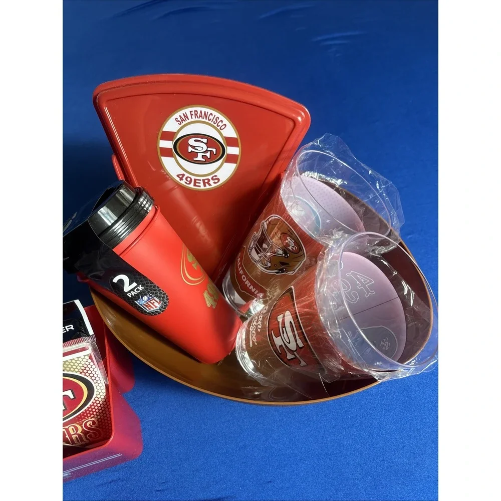 San Francisco 49ers Cups,pizza & Sandwich Container,chip Bowl Bundle Of 11 NFL